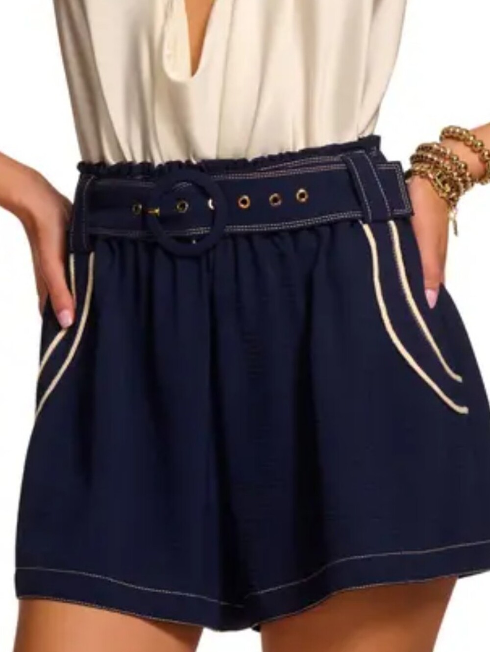 Ramy Brook Petra Belted High Rise Shorts